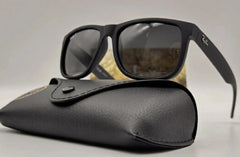Ray-Ban Justin RB4165 622/2V Polarized Sunglasses Matte Black Grey Lens 54mm
