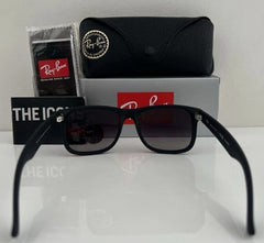 Ray-Ban Justin RB4165 622/T3 Matte Black Grey Gradient Polarized Sunglasses 54mm