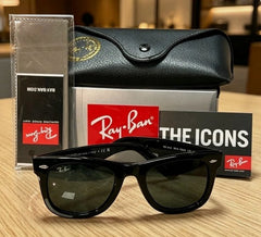 Ray-Ban RB2140 Wayfarer Classic Sunglasses Sunglass Black Frame Gray Lens 50mm